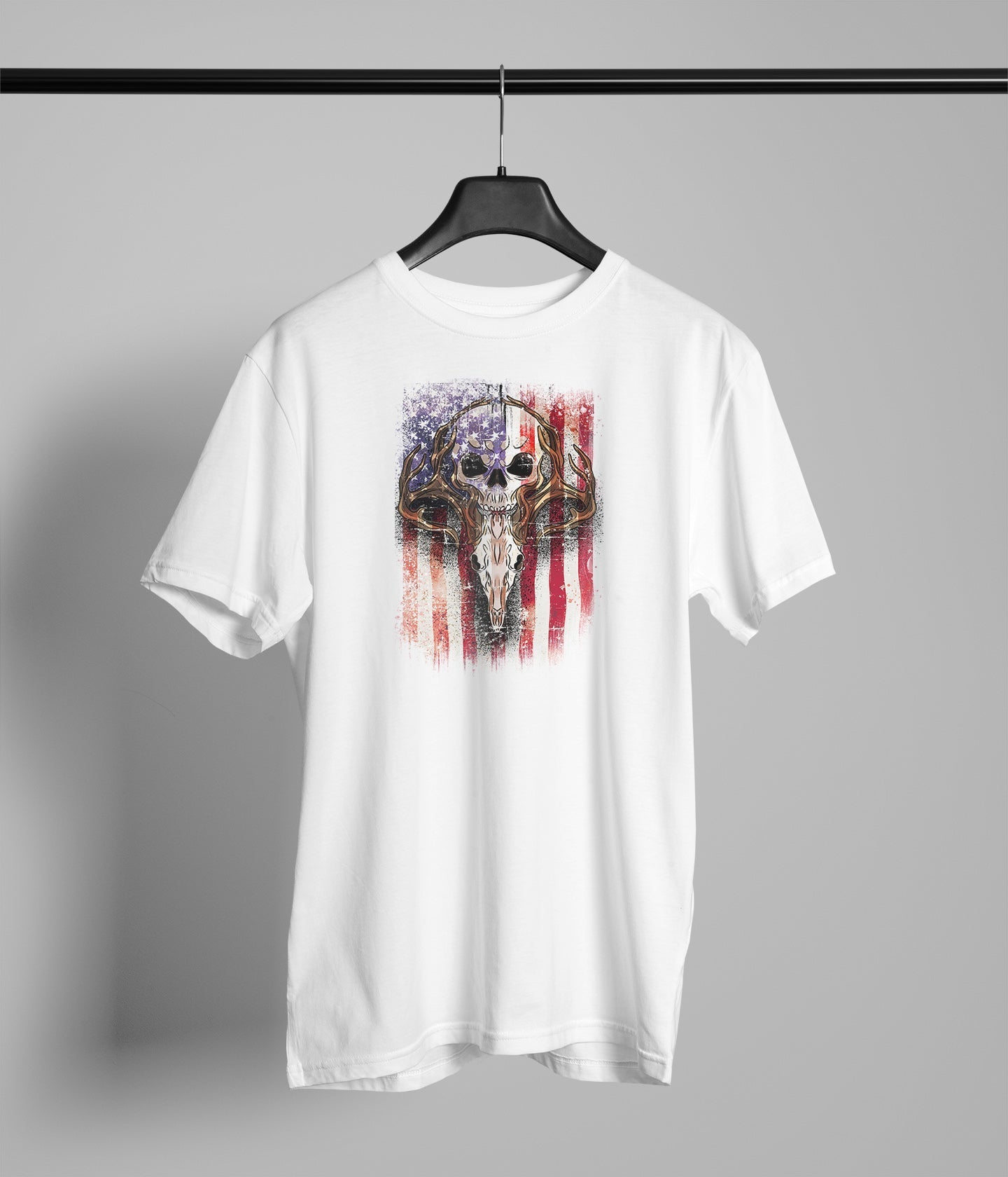 Deer Skull USA Flag