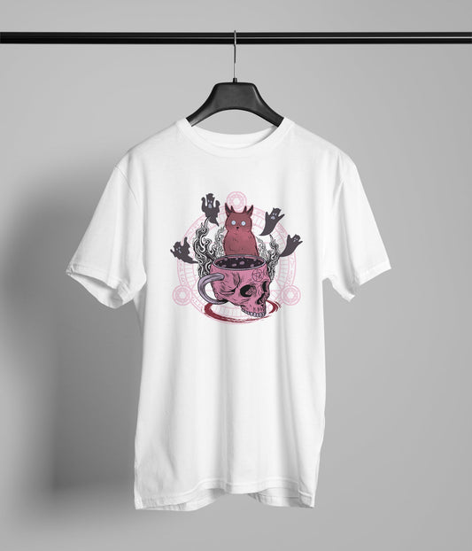 Skull With Red Cat