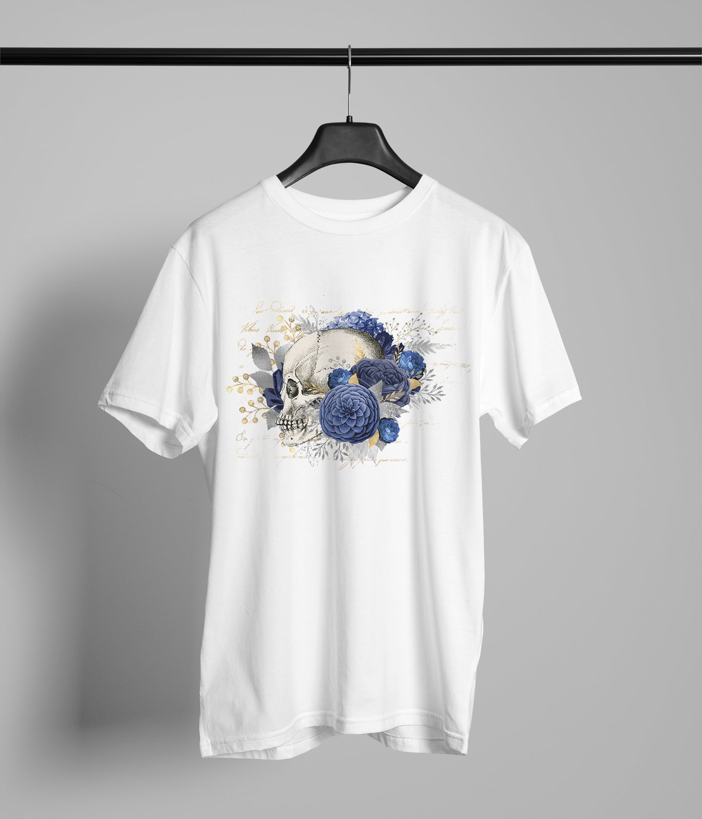 Blue Flower with Skull