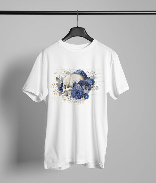Blue Flower with Skull