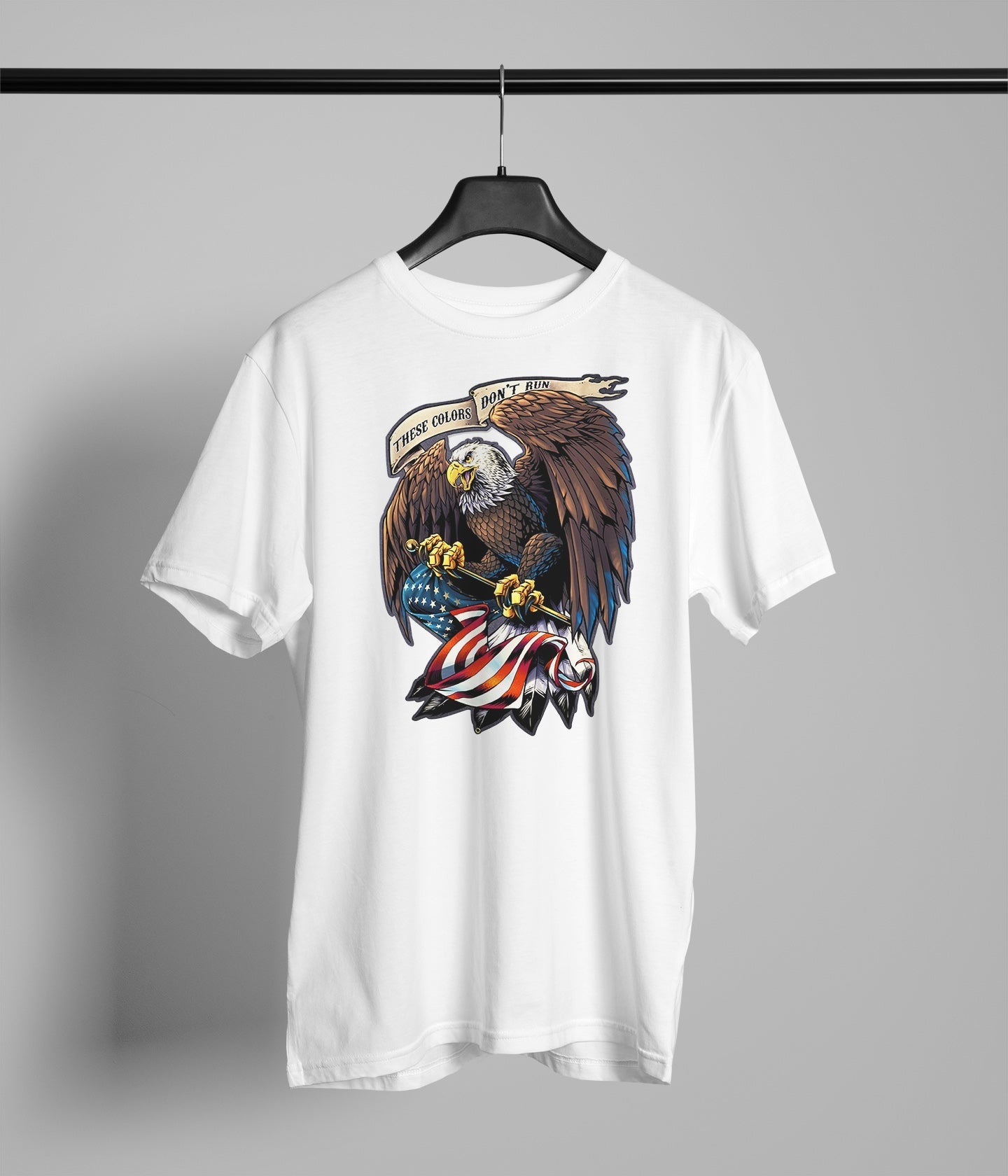 Eagle holding Flag