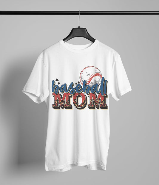 Baseball Mom Vintage Leopard