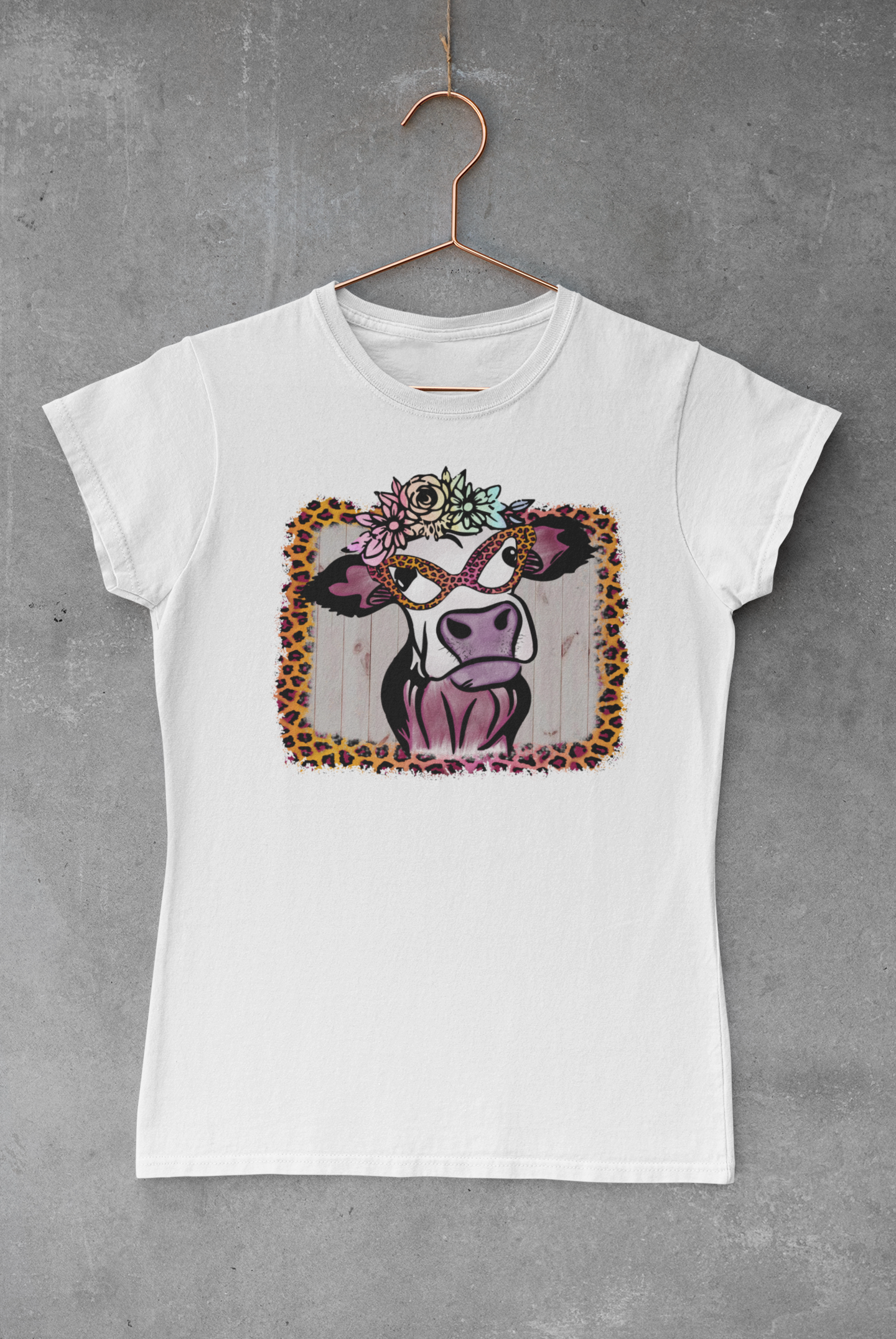 Cow with Cheetah Glasses Transfer