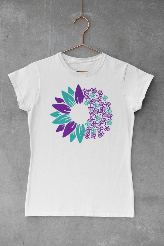 Suicide Awareness Sunflower Ribbons Transfer