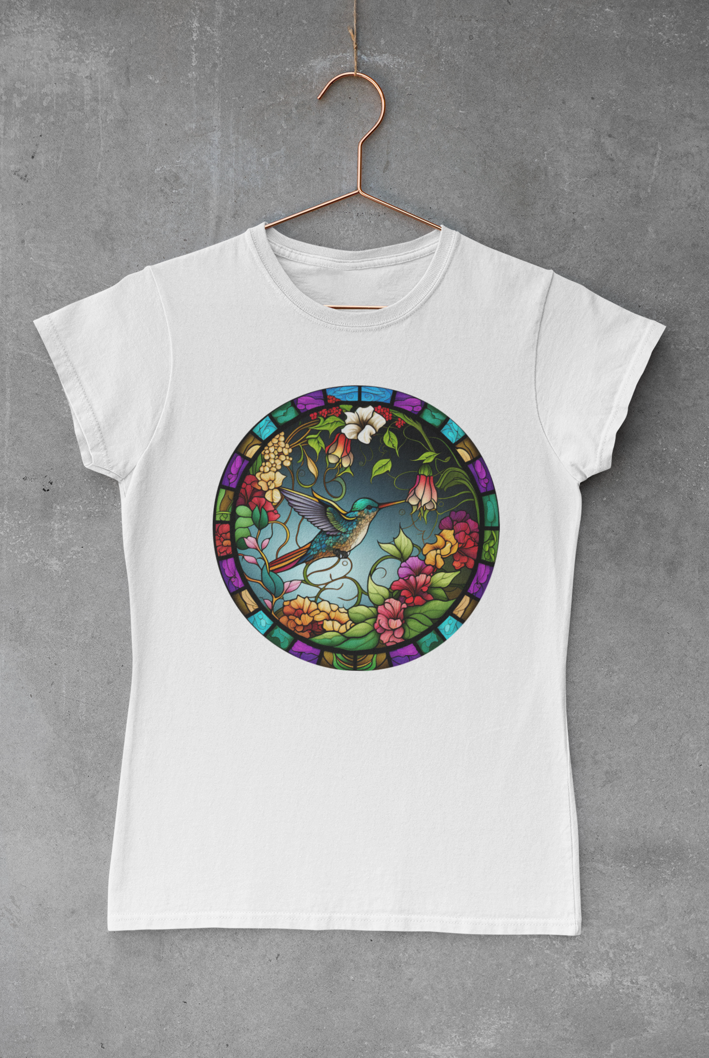 Hummingbird Stain Glass Transfer