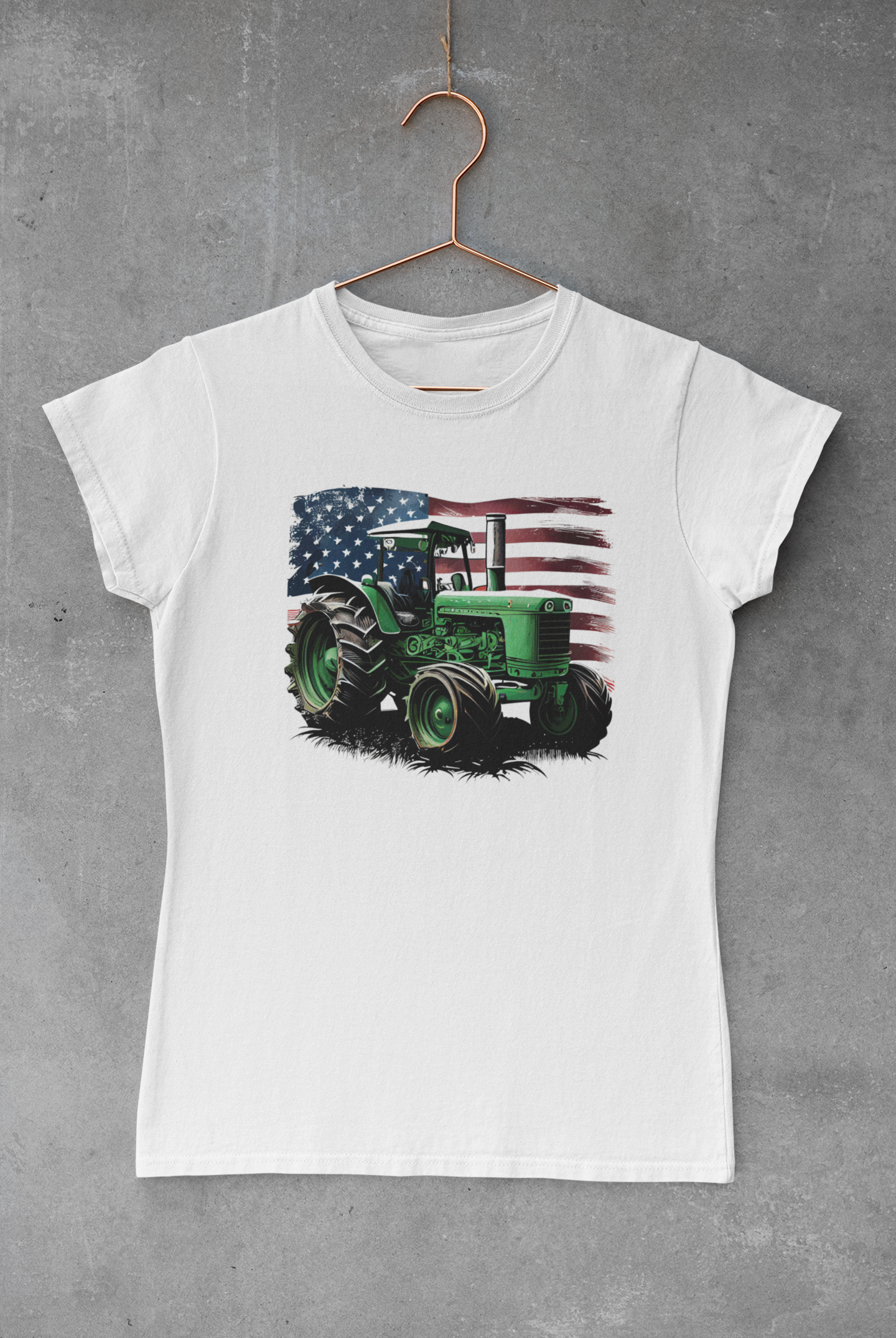 USA Flag Green Tractor Transfer