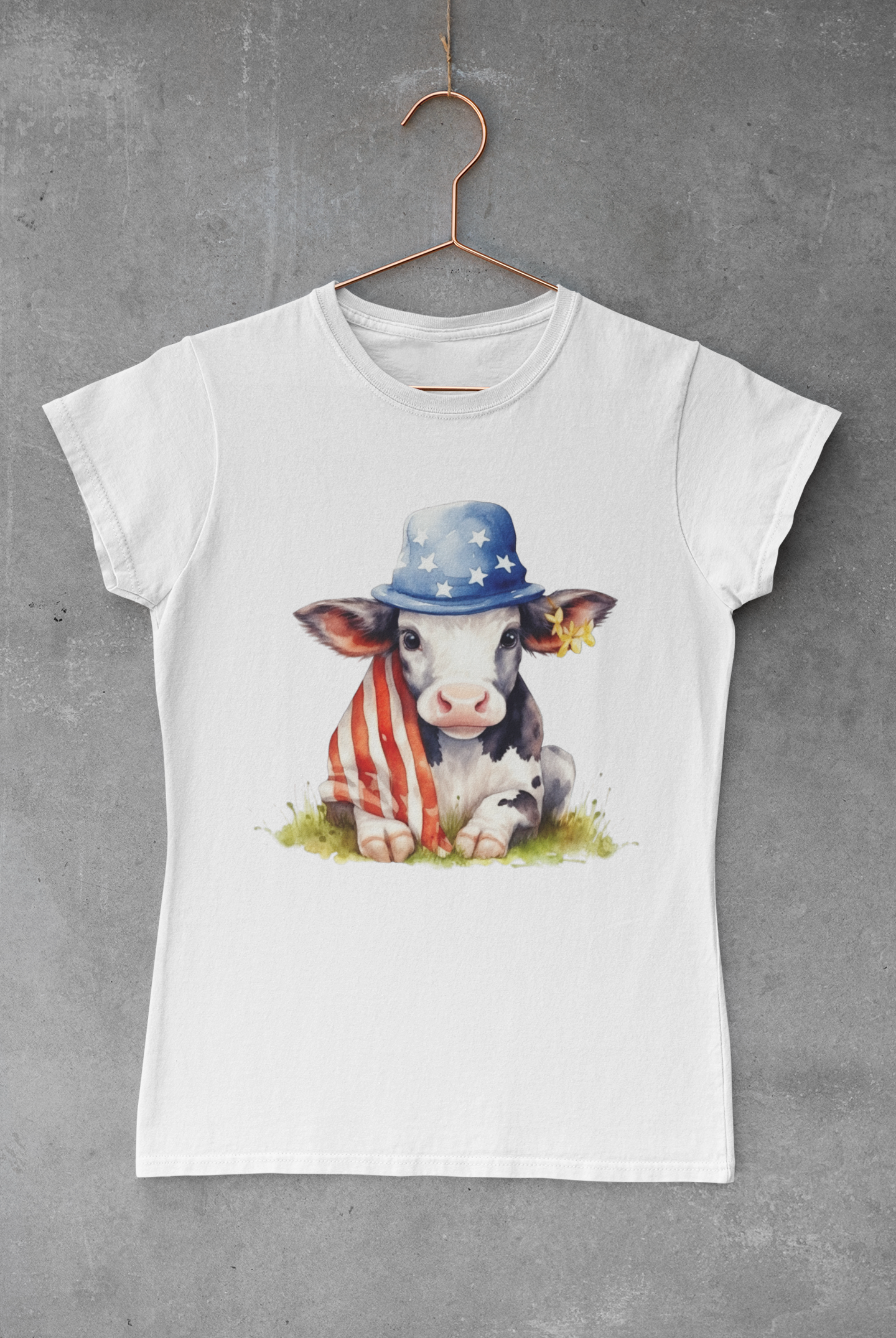 Patriotic Baby Cow Transfer