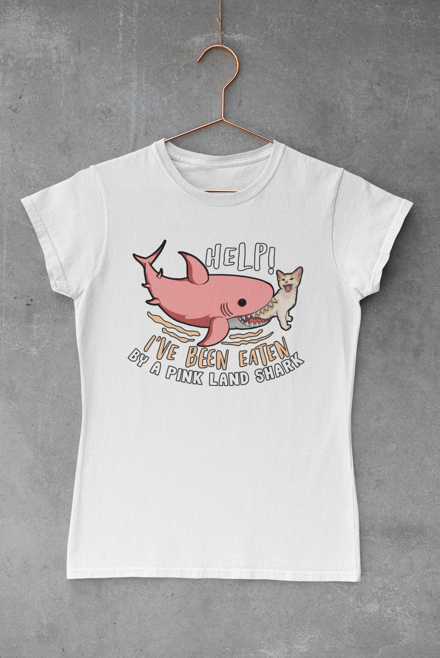 Cat with Pink Shark Transfer