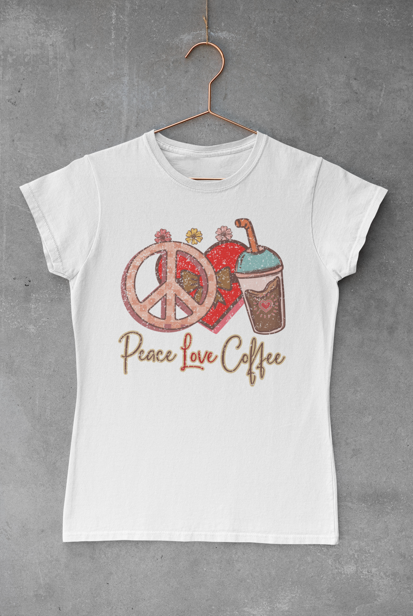 Cute Peace Love Coffee Transfer