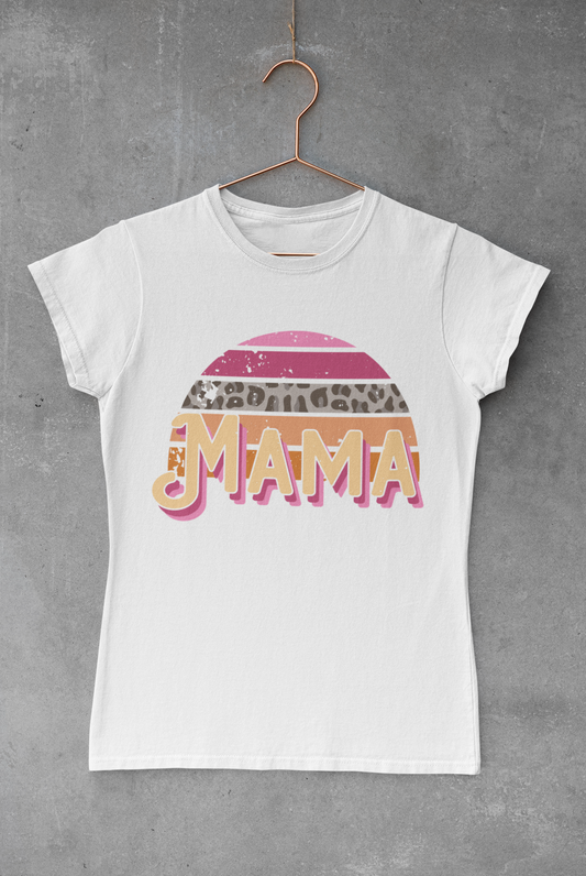 Mama Retro Leopard Rainbow Transfer