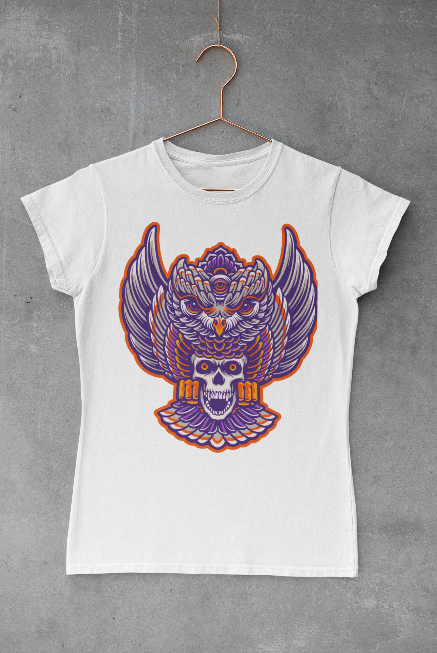 Purple Owl Skull Transfer