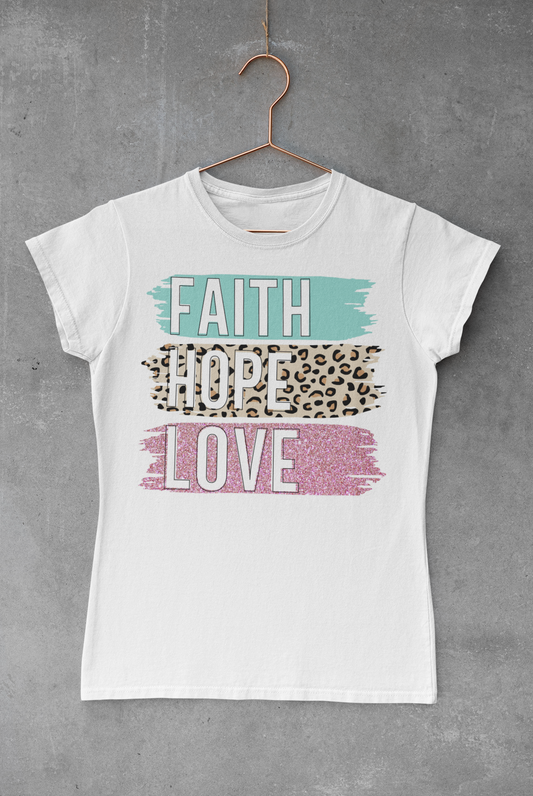 Faith Hope Love Brush Strokes Transfer