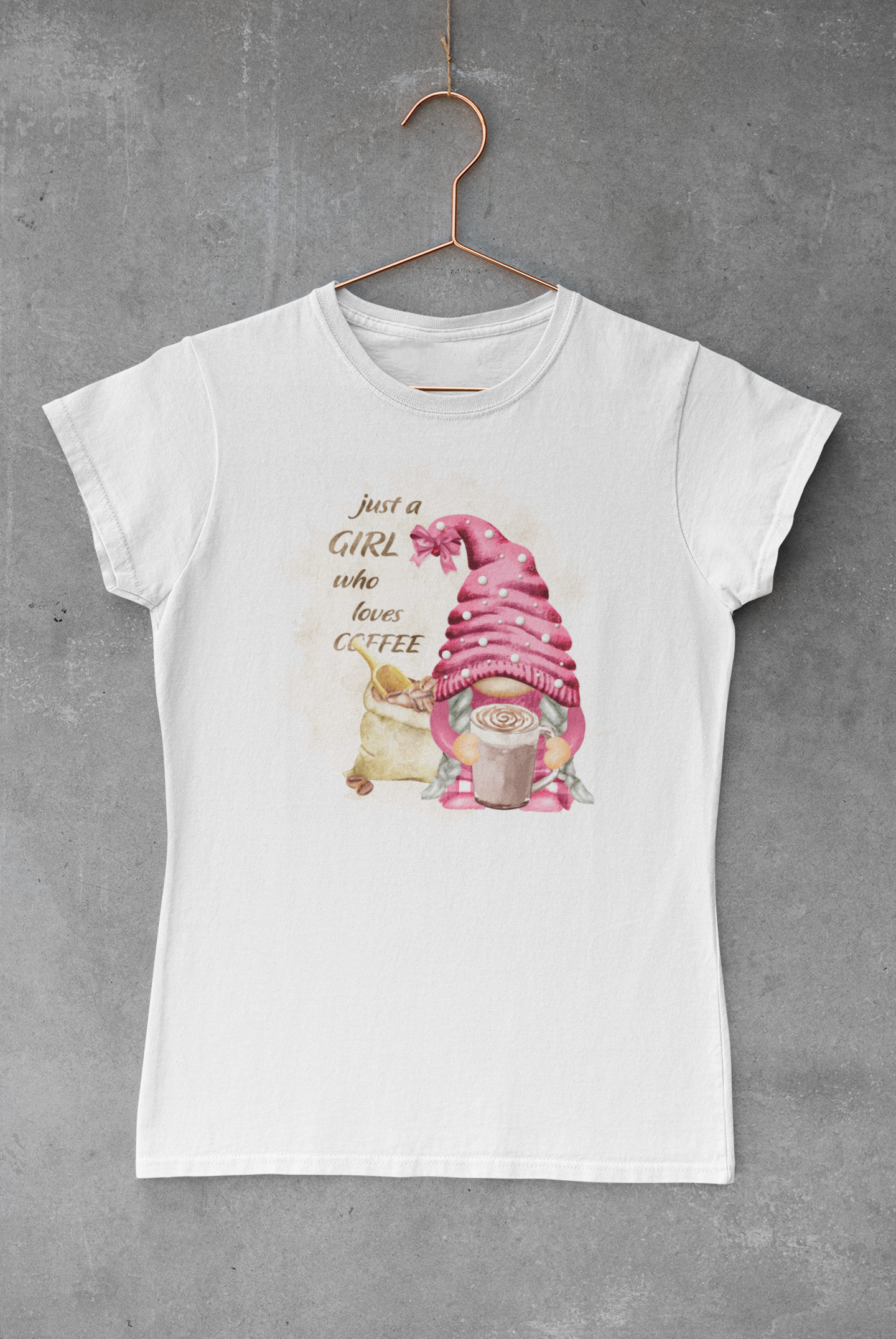 Just A Girl Who Loves Coffee Gnome Transfer