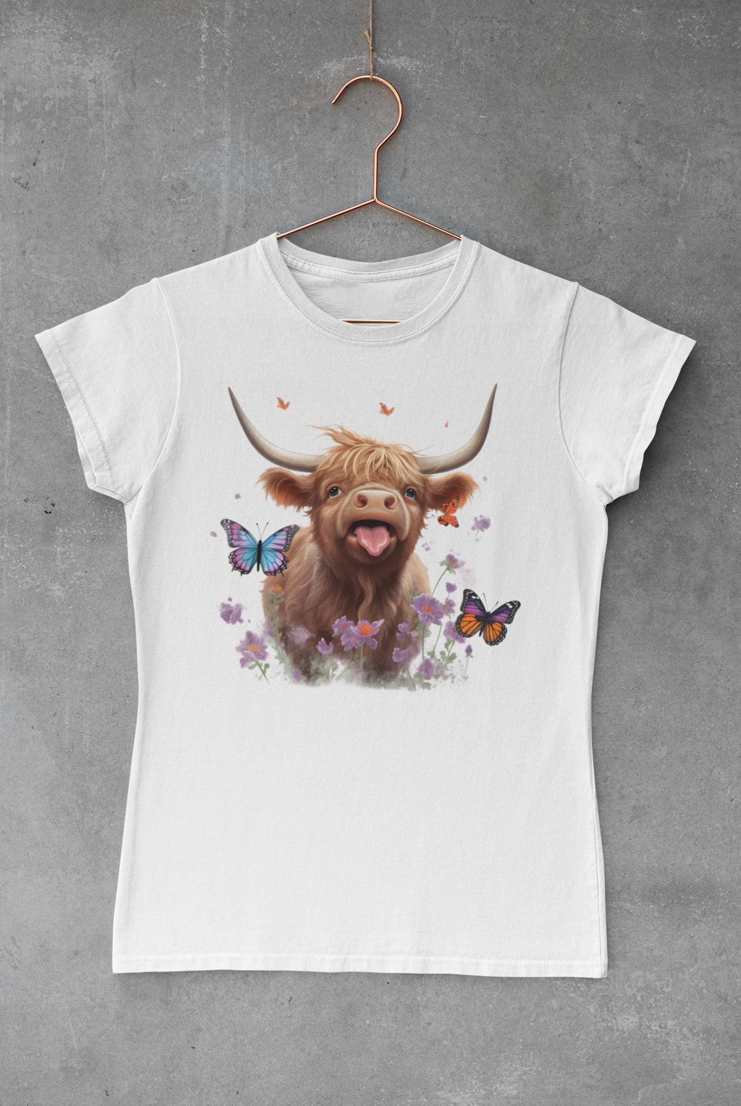Highland Cow Tongue Out Transfer