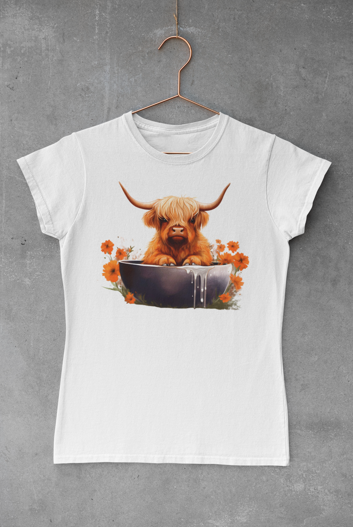 Highland Cow Bathing Transfer