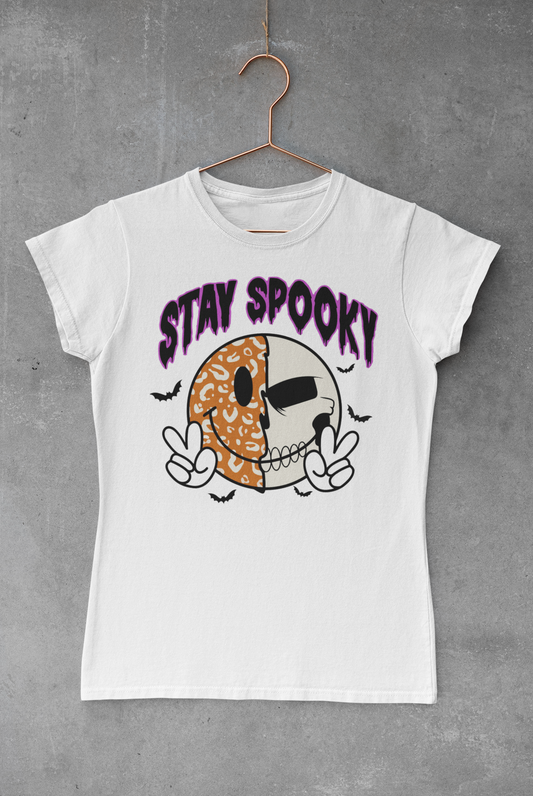 Stay Spooky Smiley Skull Transfer