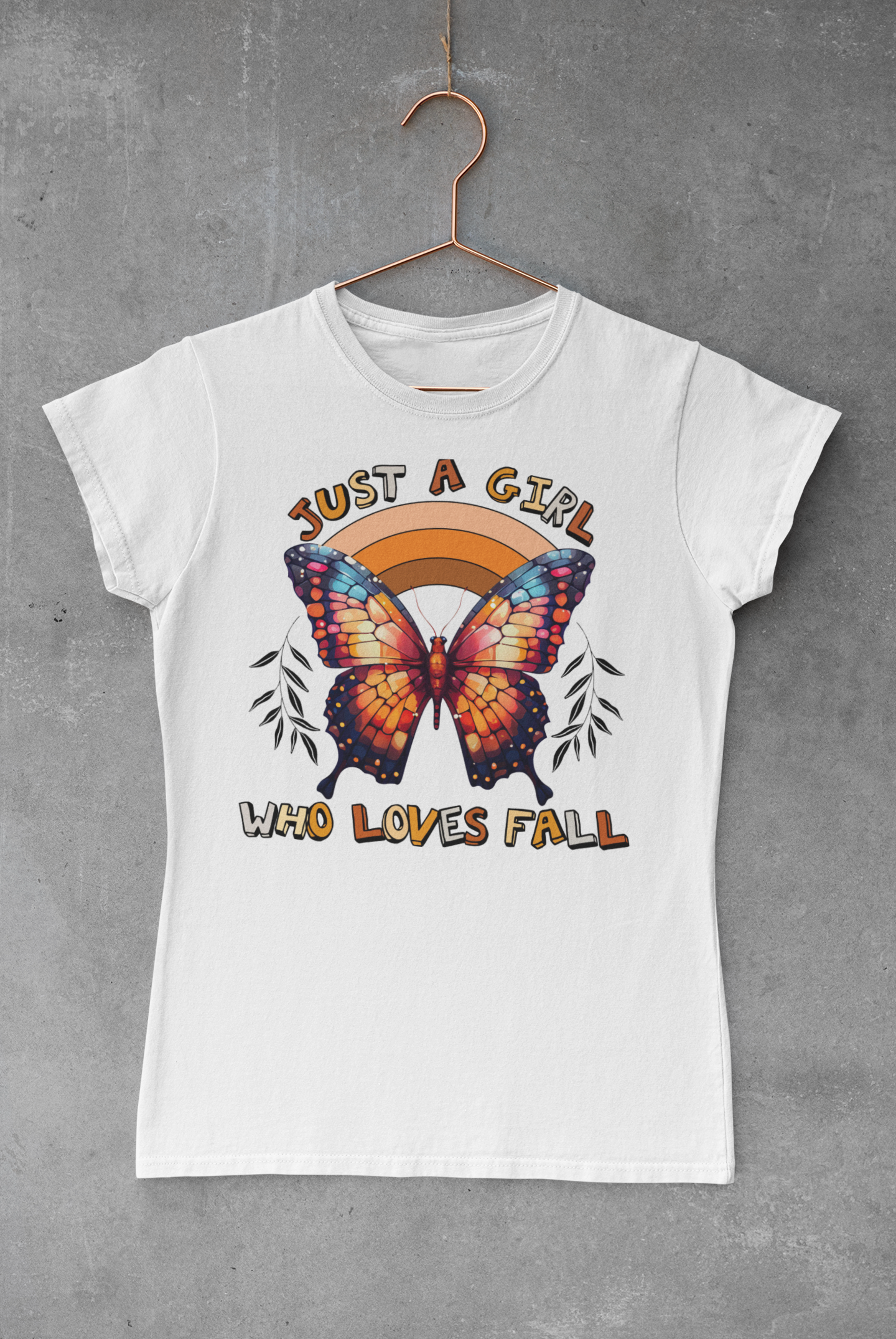 Girl Who Loves Fall Butterfly Transfer
