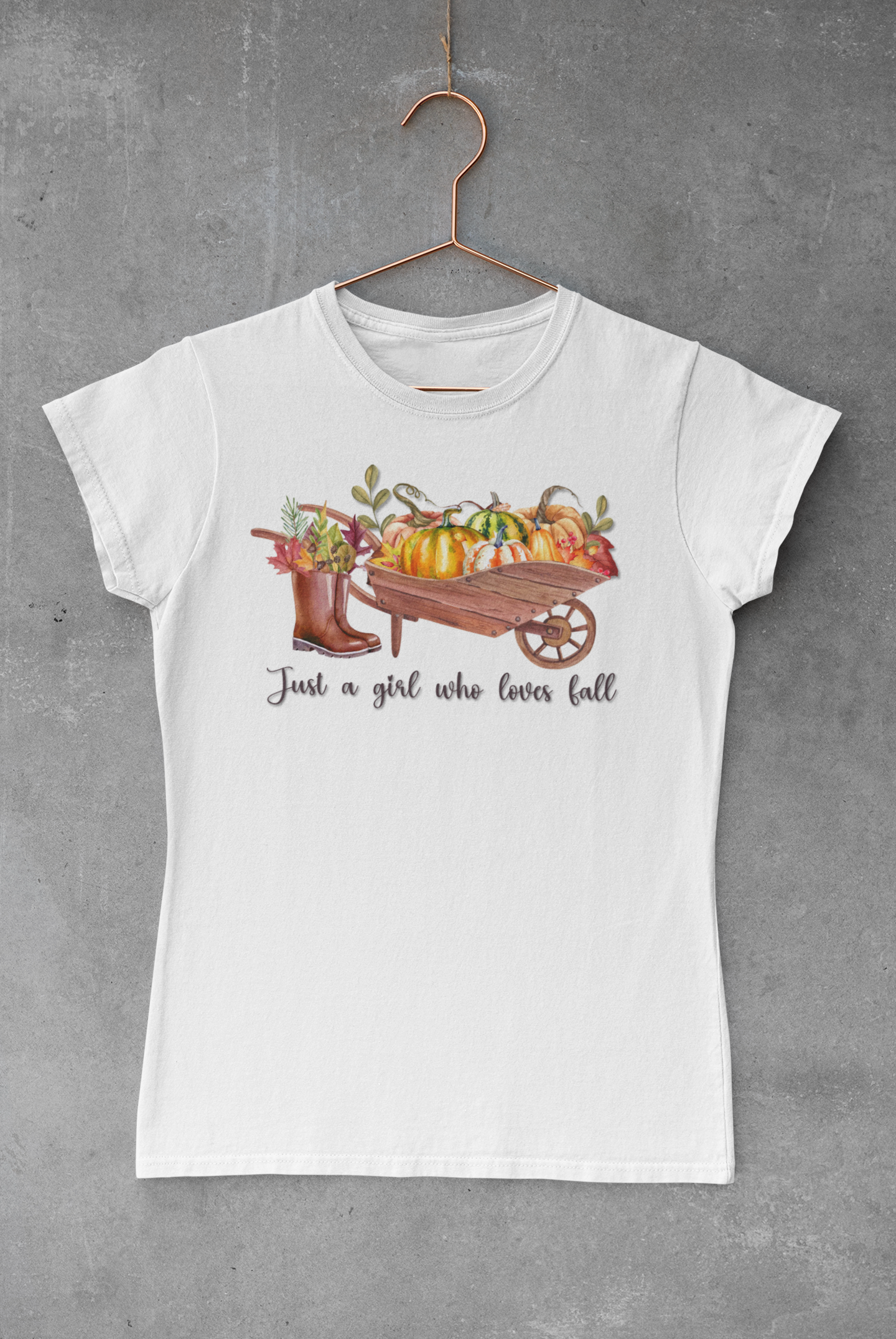 Girl who Loves Fall Wheelbarrow Transfer