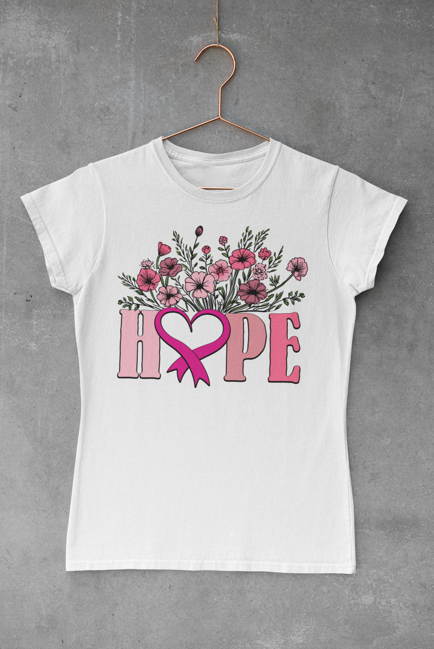 Hope Floral Breast Cancer Awareness Transfer