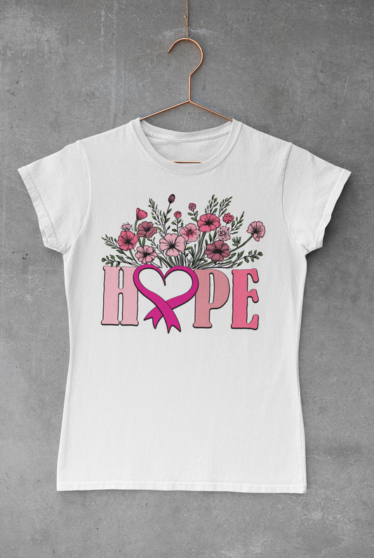 Hope Floral Breast Cancer Awareness Transfer