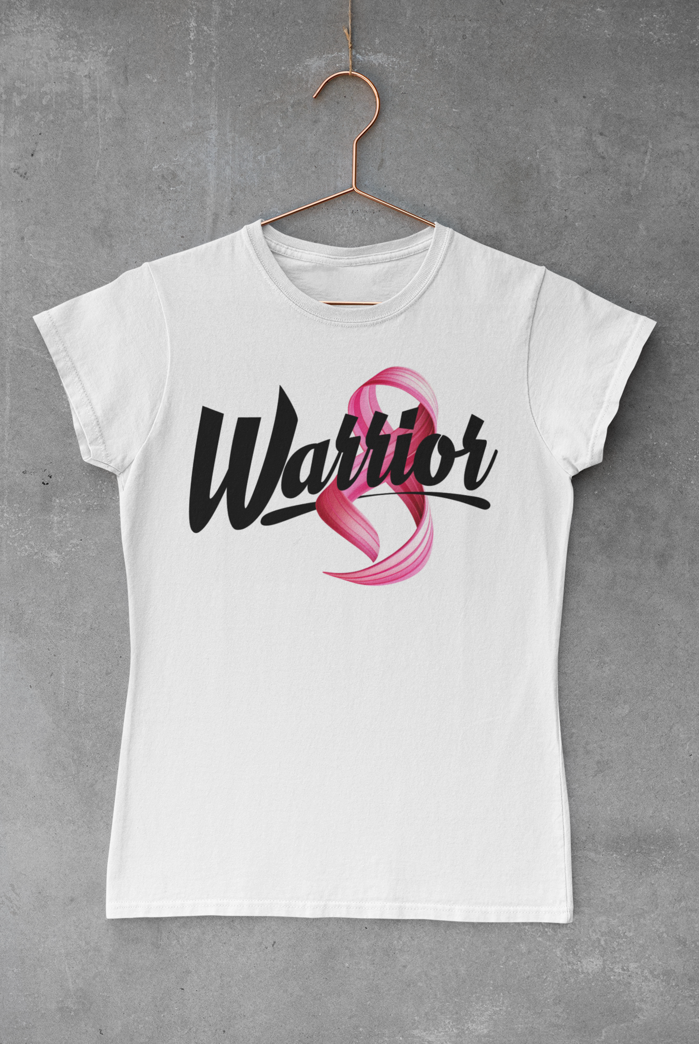 Breast Cancer Warrior Ribbon Transfer