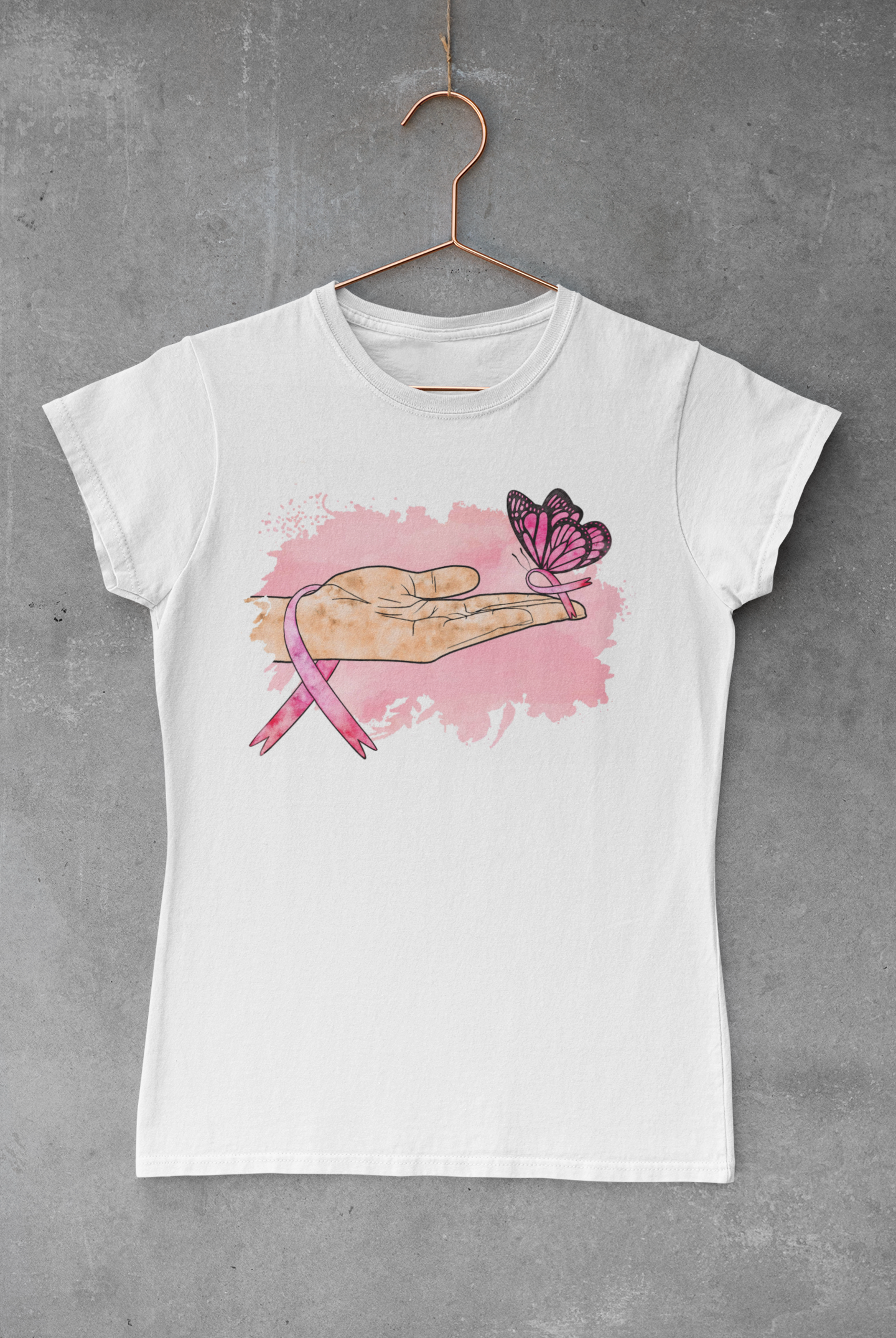 Pink Ribbon Hand Transfer