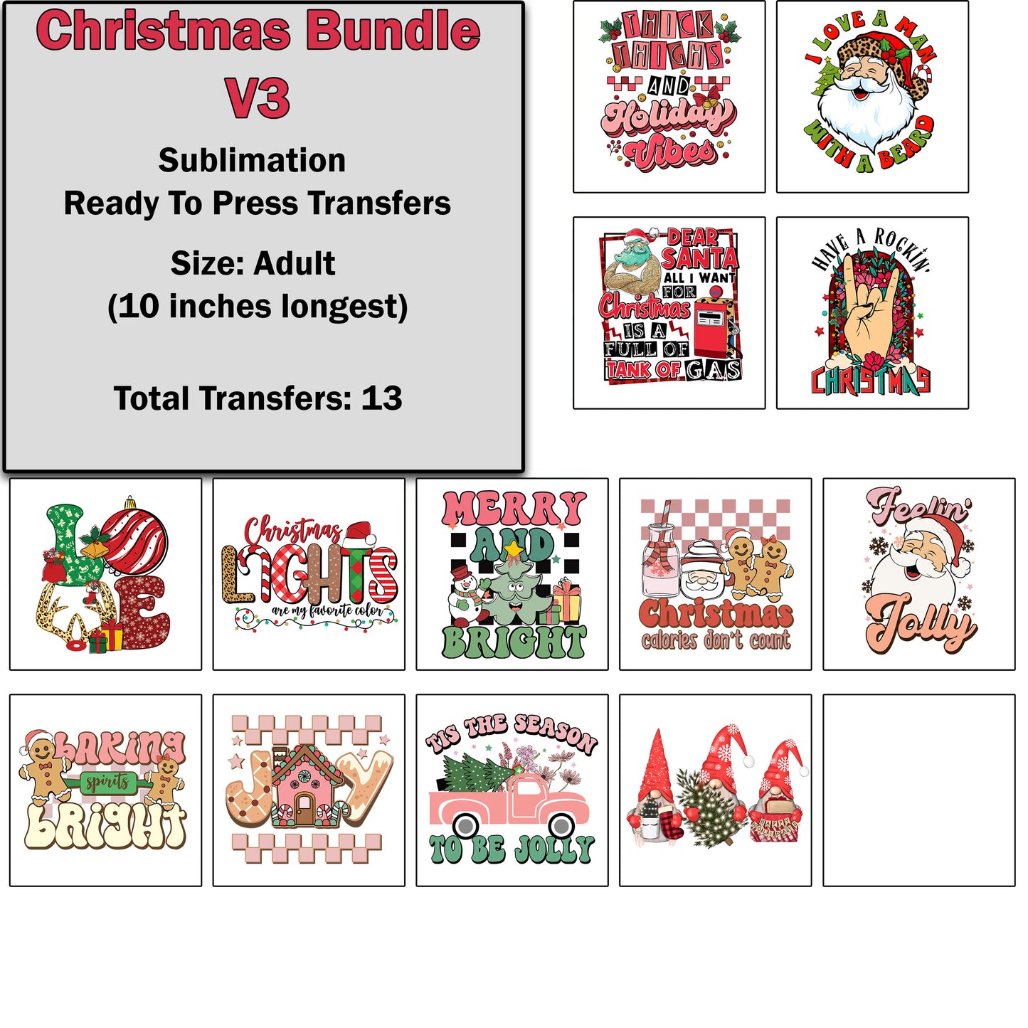 Christmas Transfer Bundle 3