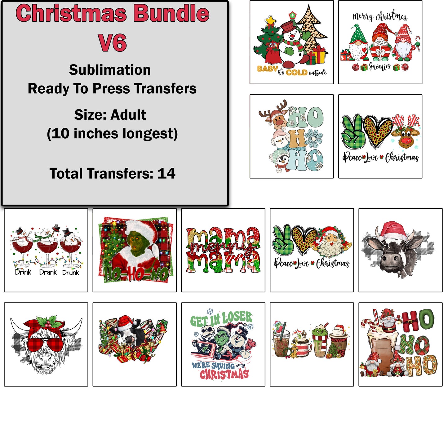 Christmas Transfer Bundle 6