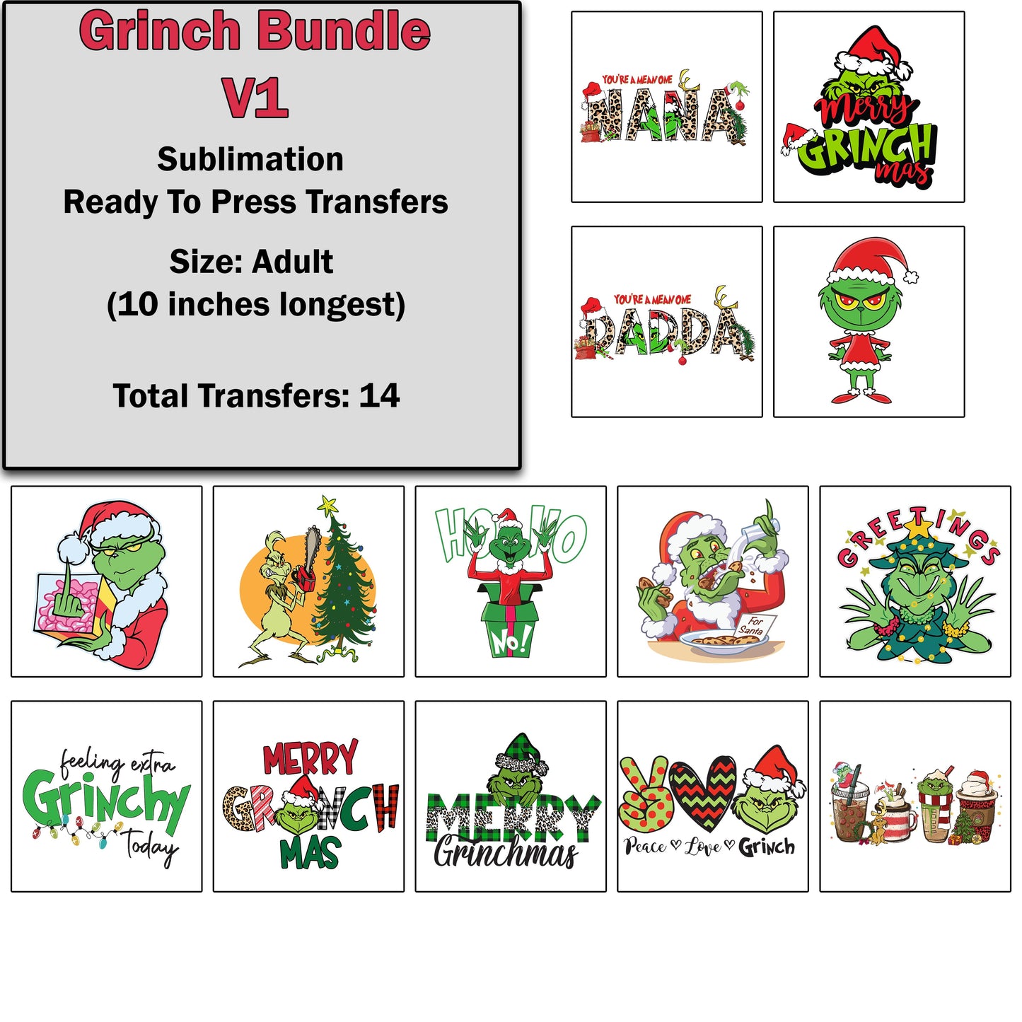 Grinch Transfer Bundle 1