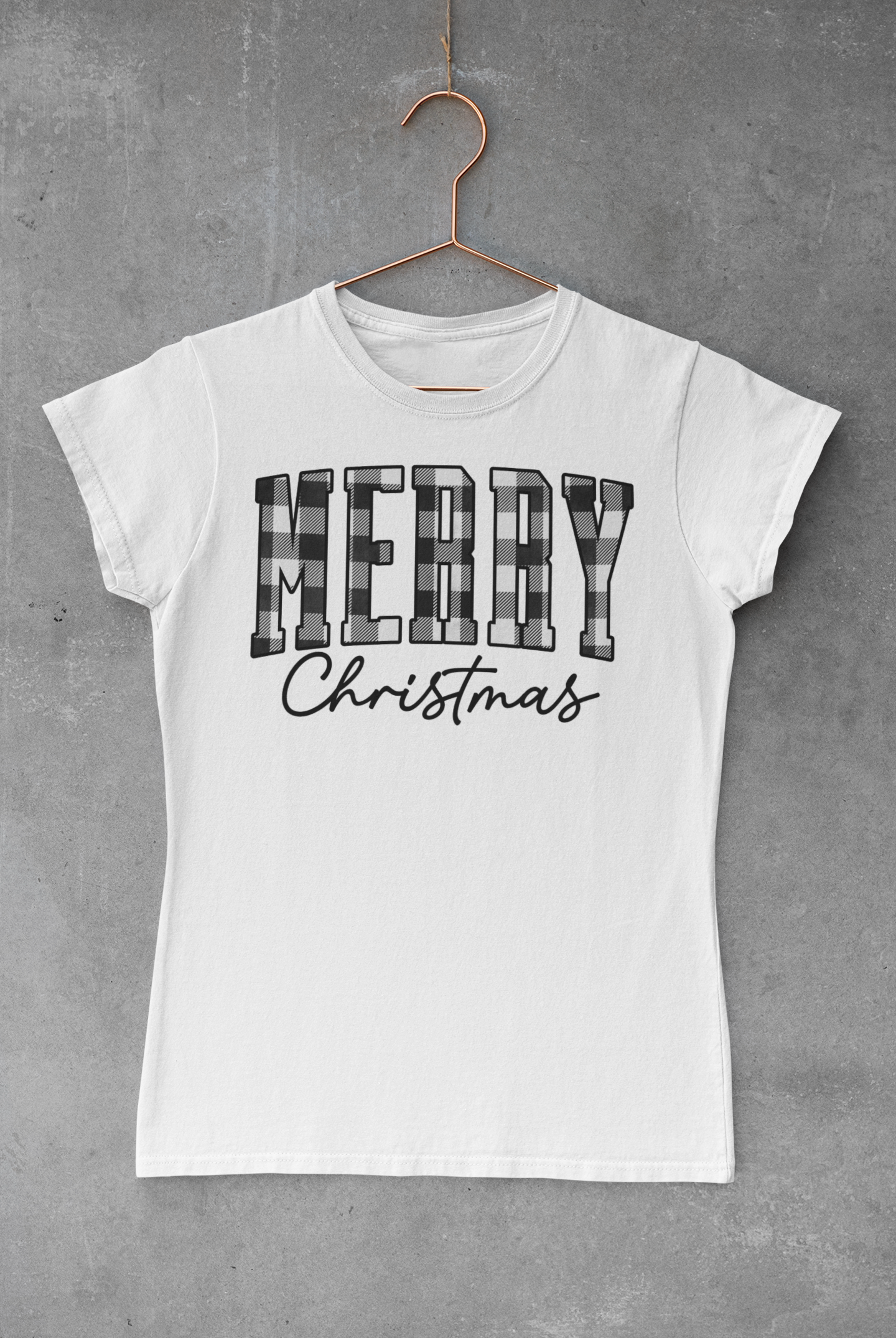 Merry Christmas Plaid Transfer