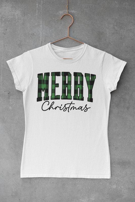 Merry Christmas Plaid V.2 Transfer
