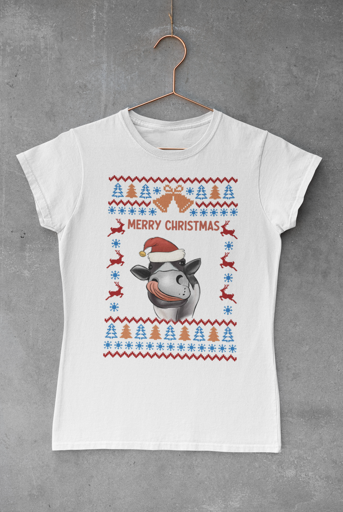 Moo Christmas Ugly Sweater Transfer