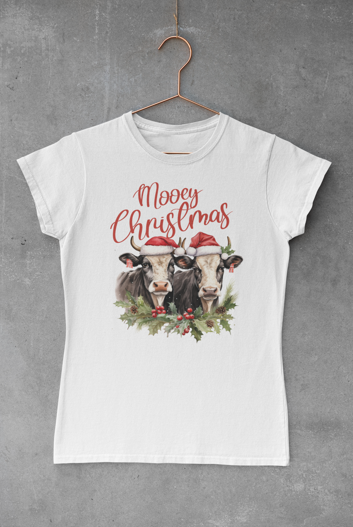 Two Christmas Cows Transfer