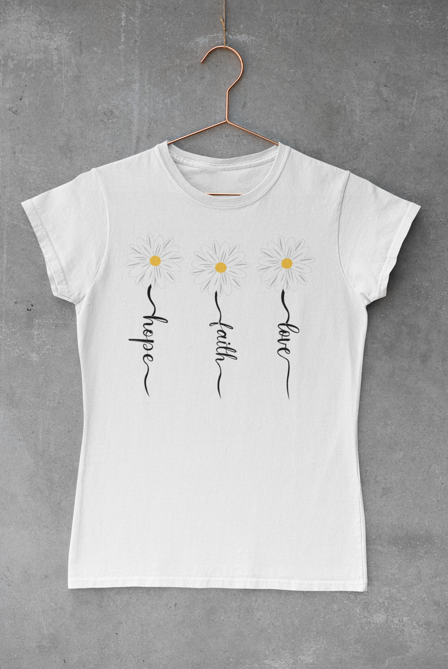 Hope Faith Love Daisies Transfer