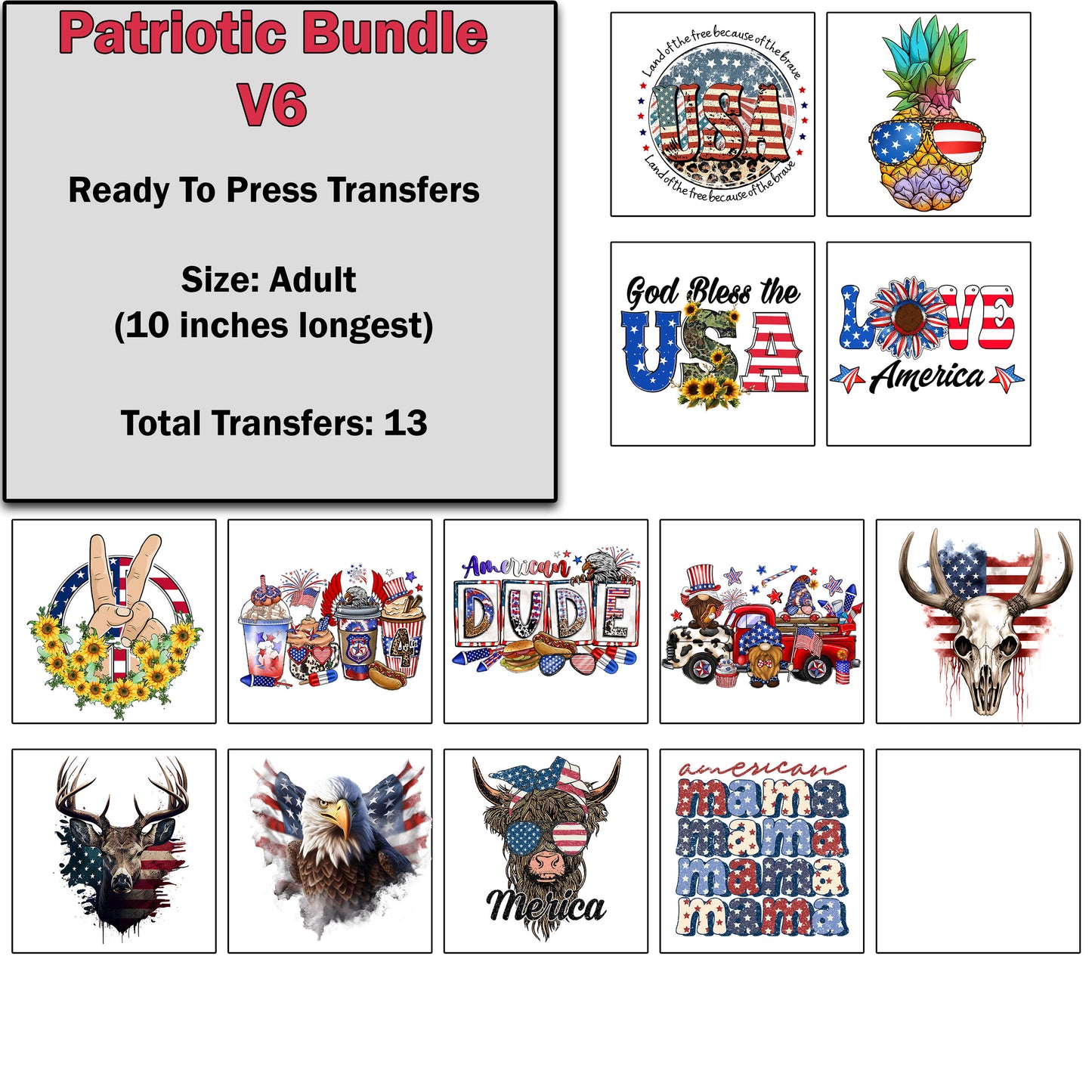 Patriotic Transfer Bundle 6