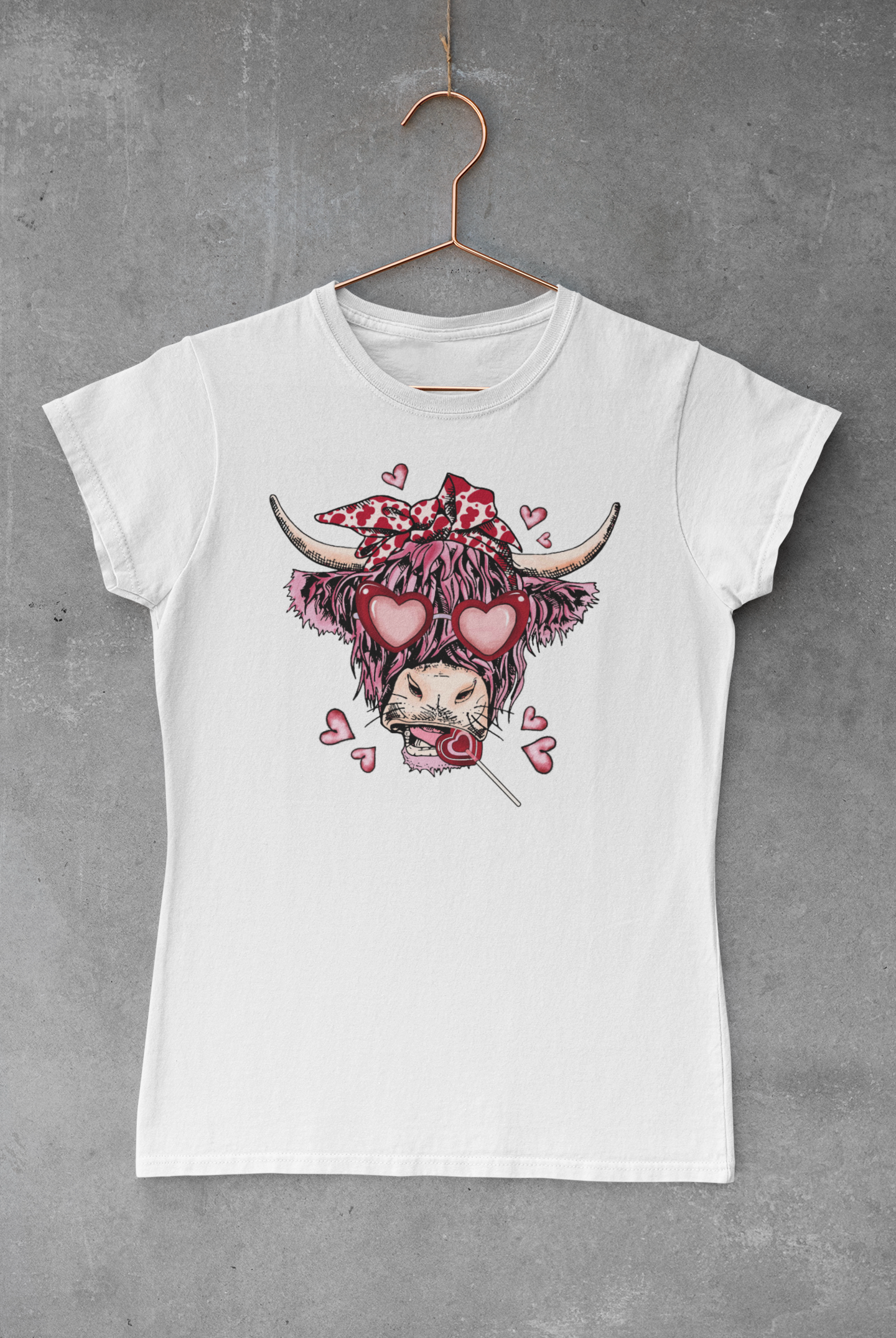 Highland Cow Valentine Transfer