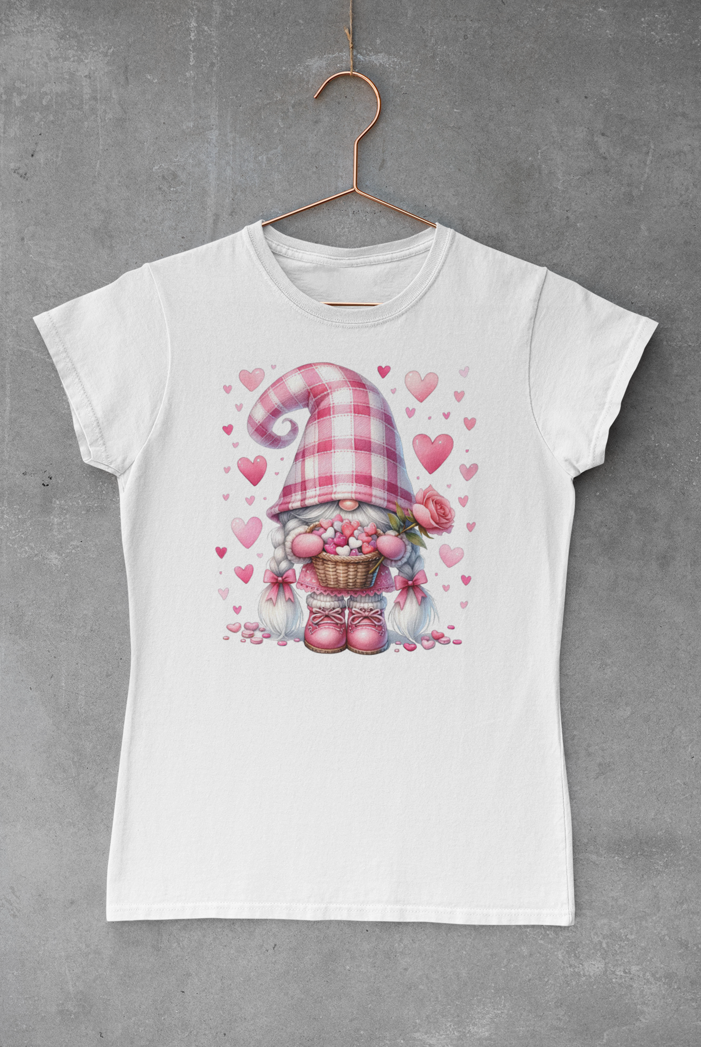 Pink Plaid Gnome Transfer