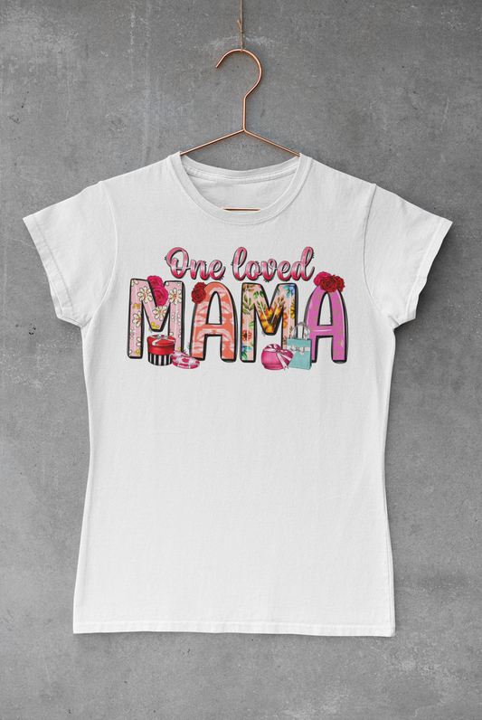 Valentine One Loved Mama Floral Transfer