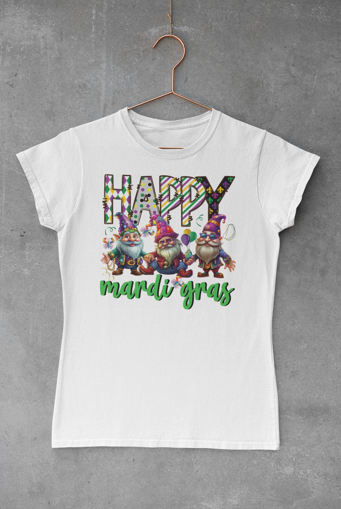 Gnome Happy Mardi Gras Transfer