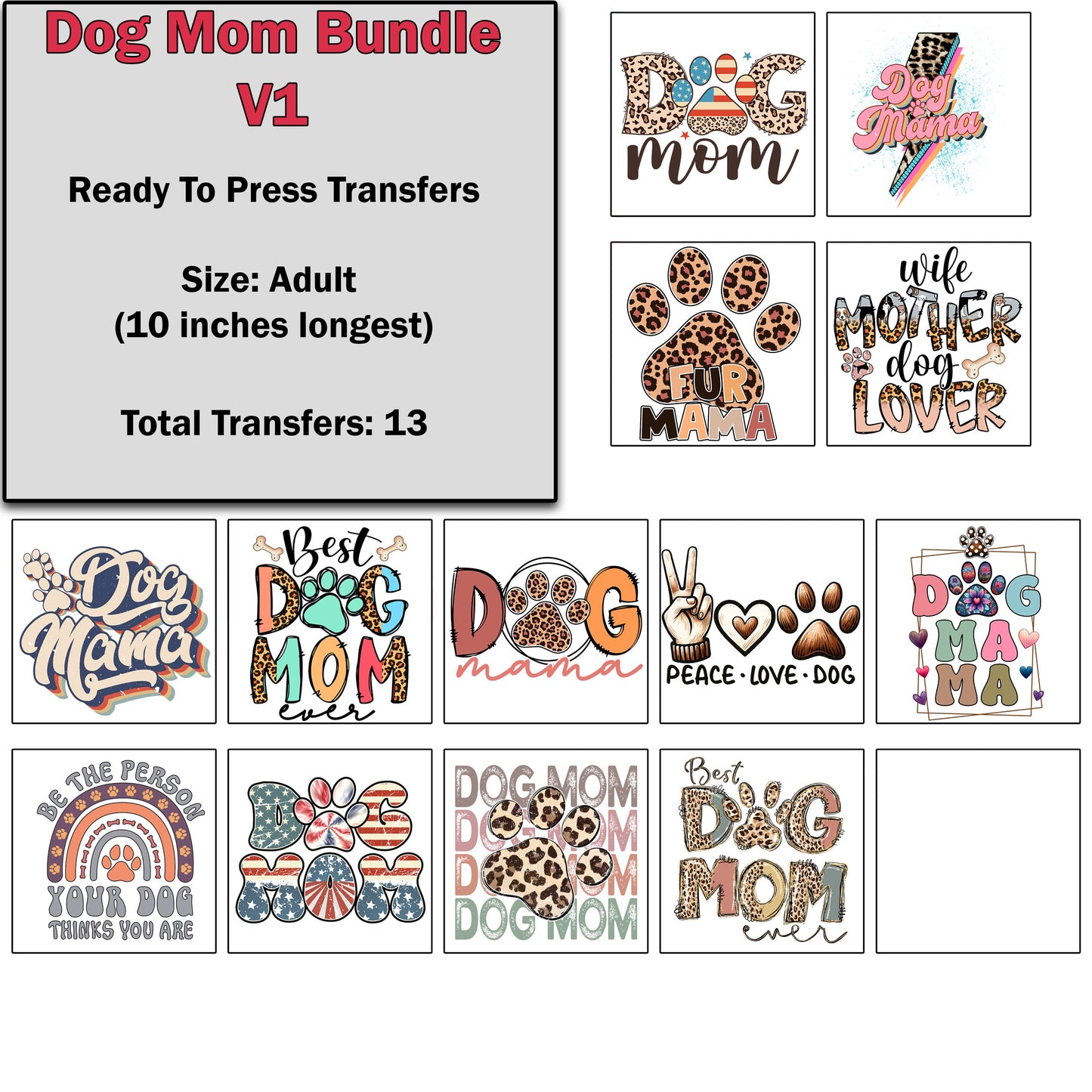 Dog Mom Transfer Bundle 1