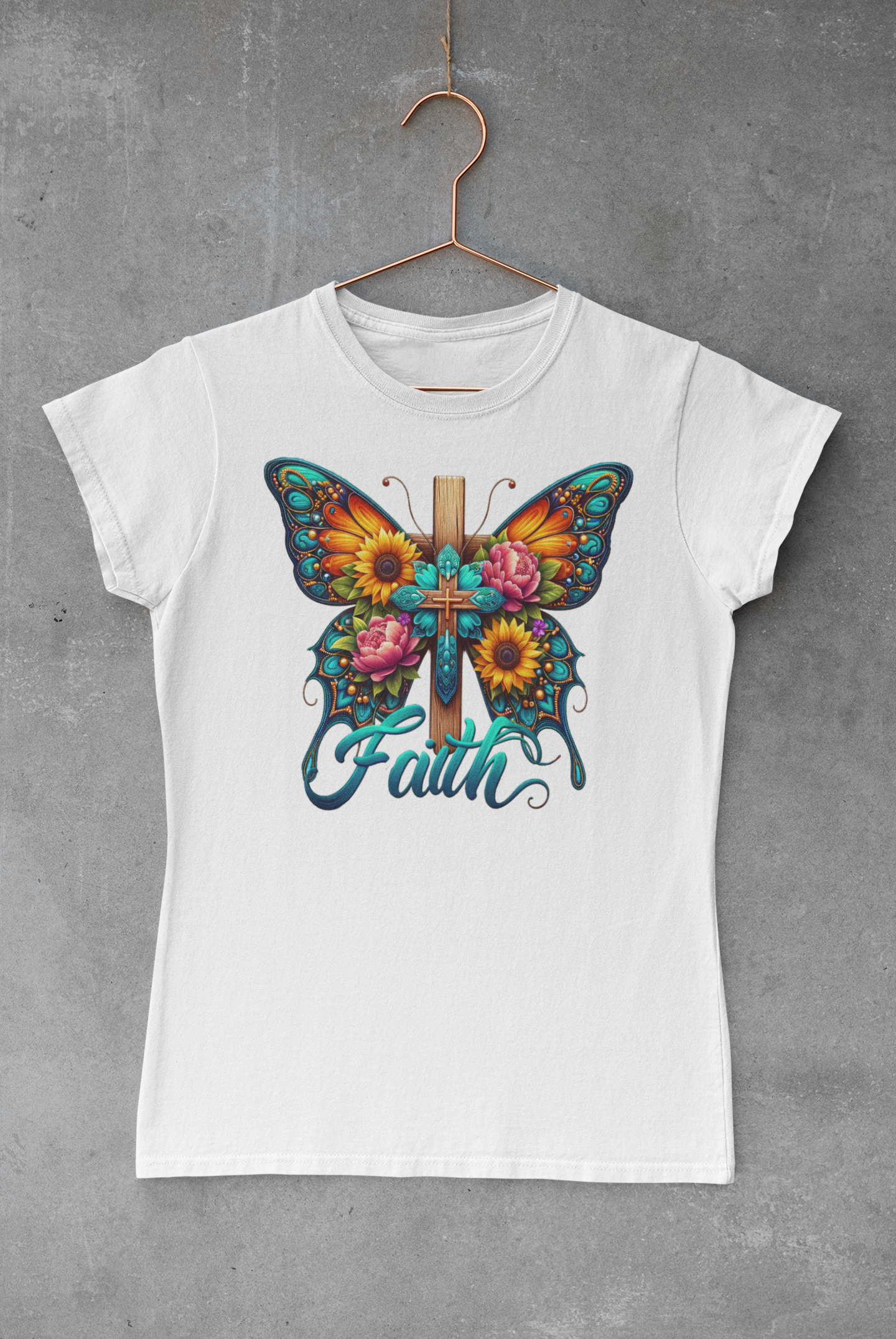 Floral Faith Butterfly Transfer
