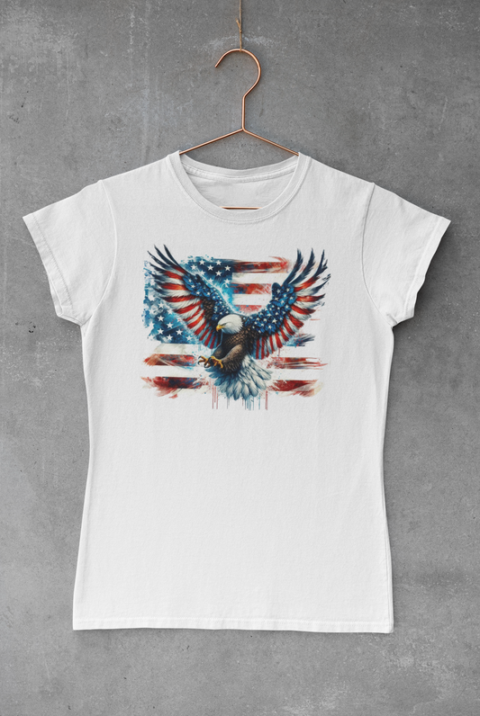 Patriotic Eagle with American Flag Wings V.2 Transfer