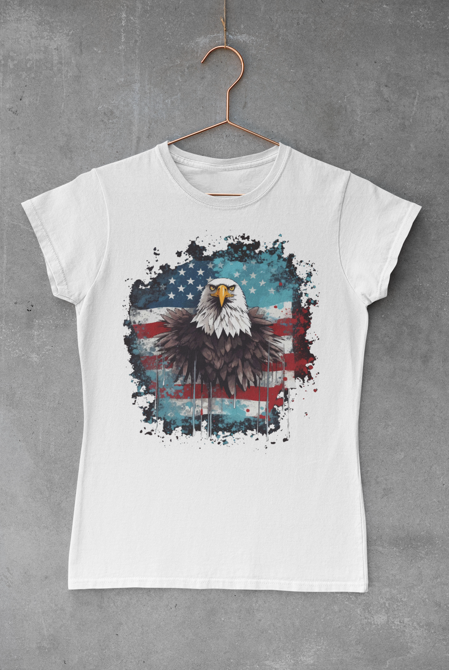 Distressed Eagle & American Flag Transfer