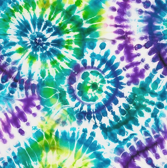 Green, Purple & Blue Tie-Dye 12x12 Patterned Vinyl Sheet