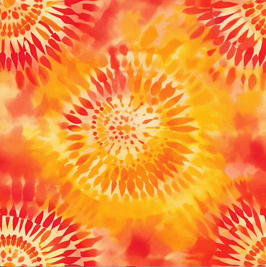 Orange, Yellow & Red Tie-Dye 12x12 Patterned Vinyl Sheet