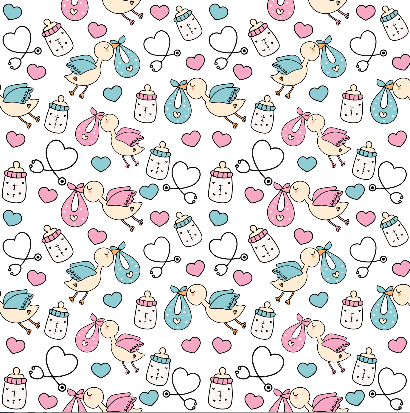 Stork Delivery 12x12 Patterned Vinyl Sheet