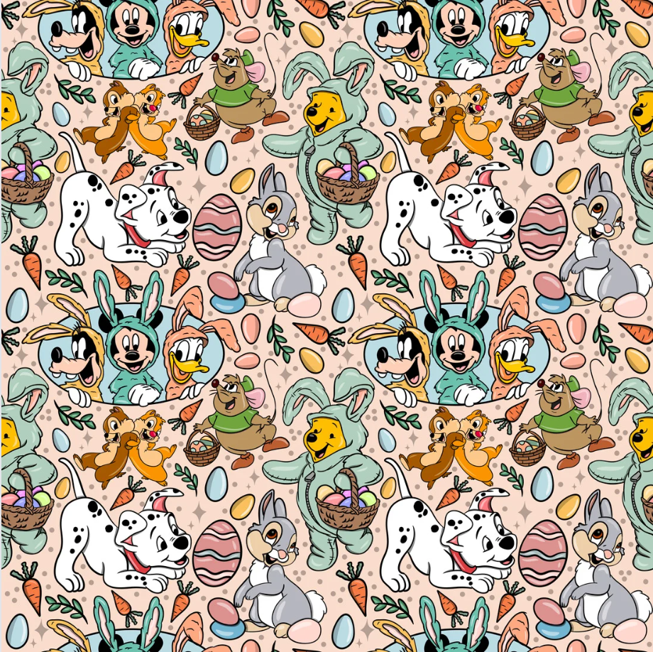 Easter Disney Characters 12x12 Patterned Vinyl Sheet