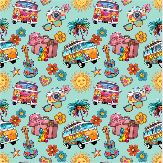 Hippie Travel 12x12 Patterned Vinyl Sheet