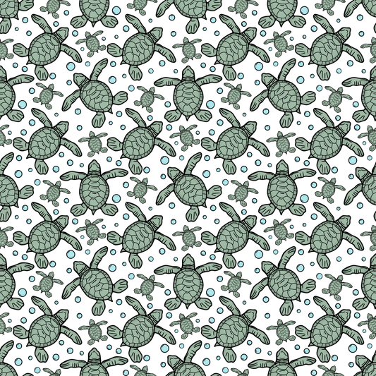 So Many Sea Turtles 12x12 Patterned Vinyl Sheet