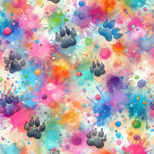 Splatters Dog Paws 12x12 Patterned Vinyl Sheet